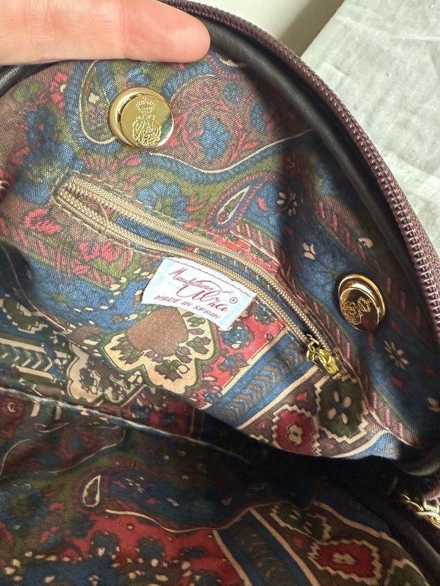 Borsa vintage in pelle marrone cioccolato