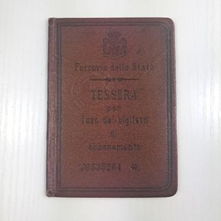 Tessera Ferroviaria Regno d'Italia 1924