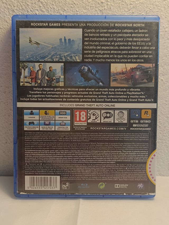 GTA V PS4 Grand Theft Auto V Pal Esp