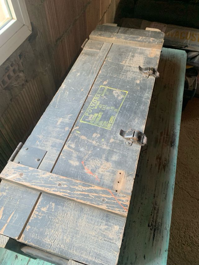 Caja de madera para altavoces de audio+petate mili