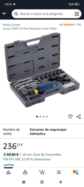 Extractor de engranajes y rodamientos Sunex