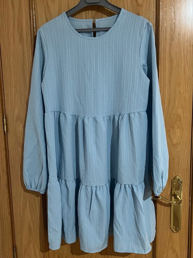 Vestido azul manga larga S