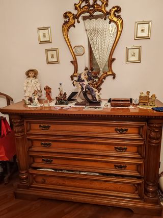 Comò e 2 comodini in legno massello