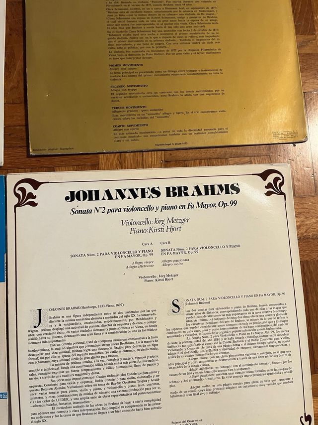 Vinilos Música Clásica Brahms y Dvorak