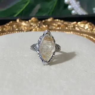 Anillo Plata Diamantes Herkimer Natural