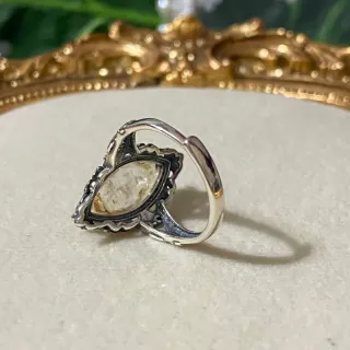 Anillo Plata Diamantes Herkimer Natural