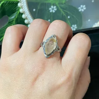 Anillo Plata Diamantes Herkimer Natural