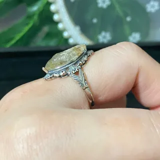 Anillo Plata Diamantes Herkimer Natural