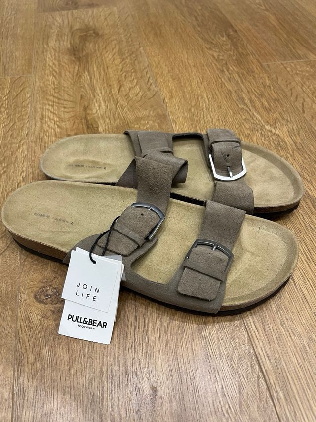 Sandalias Pull&Bear Birkenstock Beige/Gris