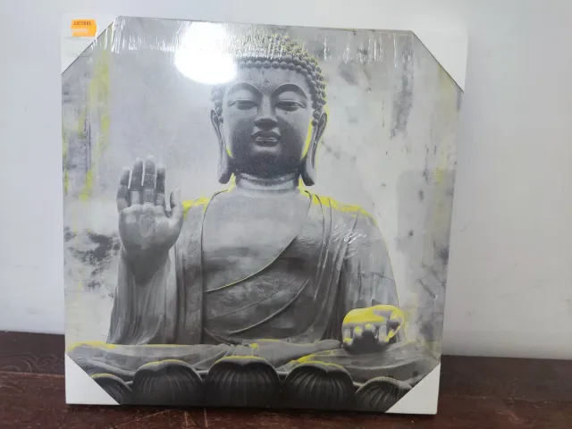 Cuadro Buda Gris y Amarillo