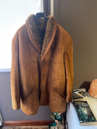 Chaqueta vintage ante con forro de borrego