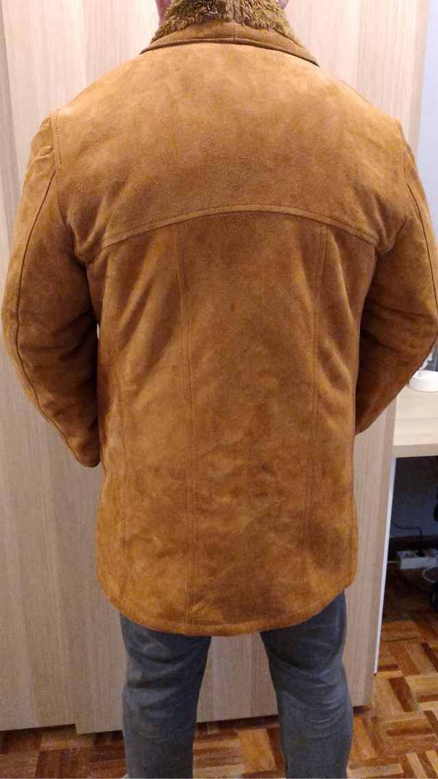 Chaqueta vintage ante con forro de borrego