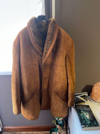Chaqueta vintage ante con forro de borrego