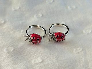 Pendientes aro mariquita plata de ley