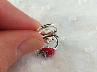 Pendientes aro mariquita plata de ley