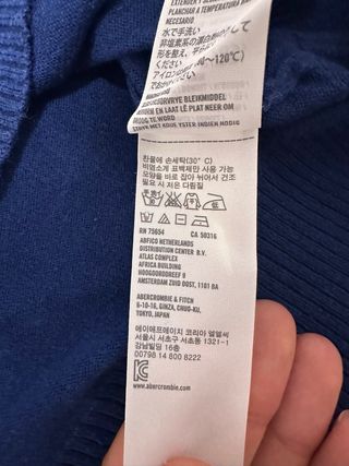 Jersey Hollister cuello pico azul marino Talla L