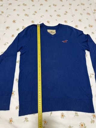 Jersey Hollister cuello pico azul marino Talla L