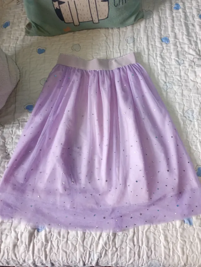 Conjunto niña morado tul estrellas