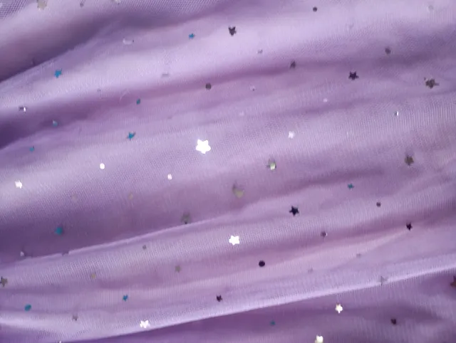 Conjunto niña morado tul estrellas
