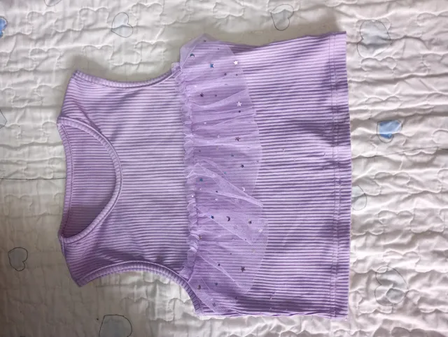 Conjunto niña morado tul estrellas