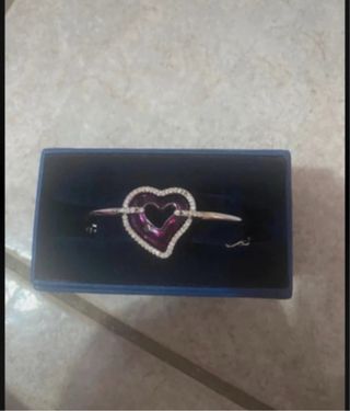 Bracciale Swarovski Cuore Rosa e Argento