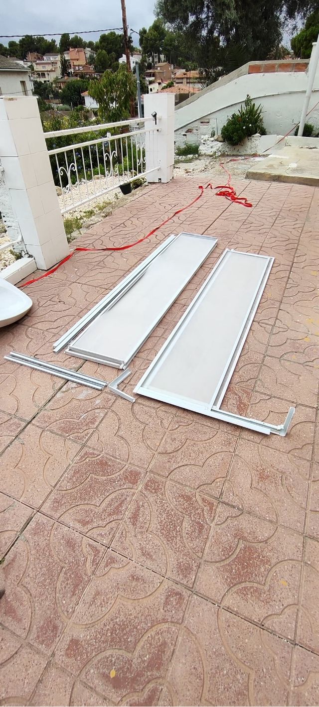 Mampara de ducha cristal y plástico