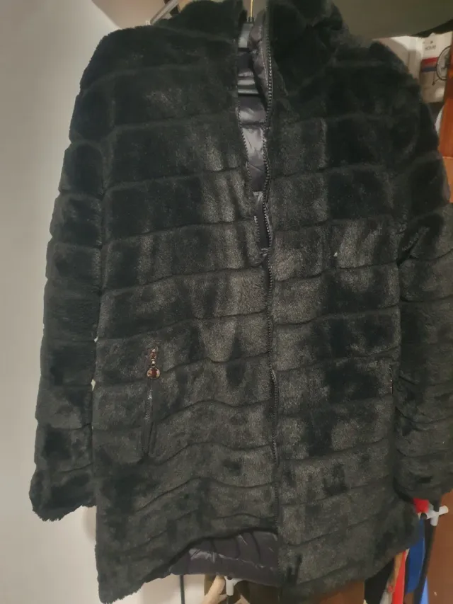 Abrigo reversible negro talla L