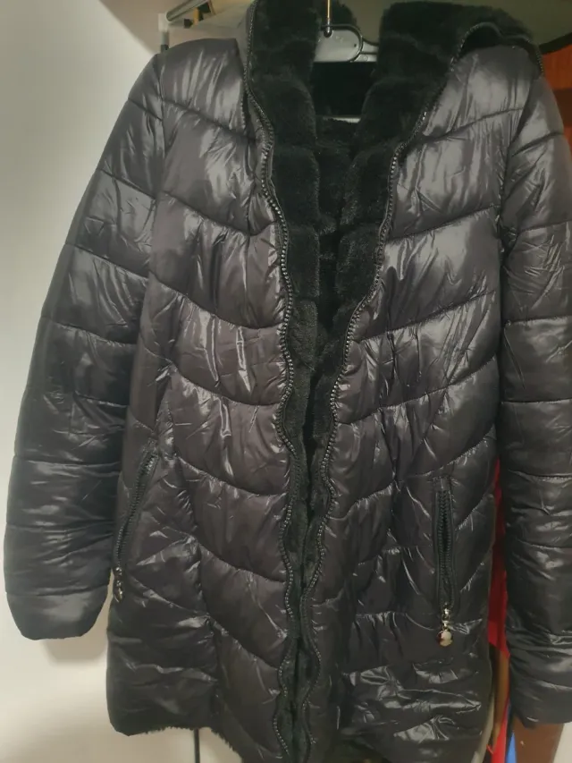 Abrigo reversible negro talla L