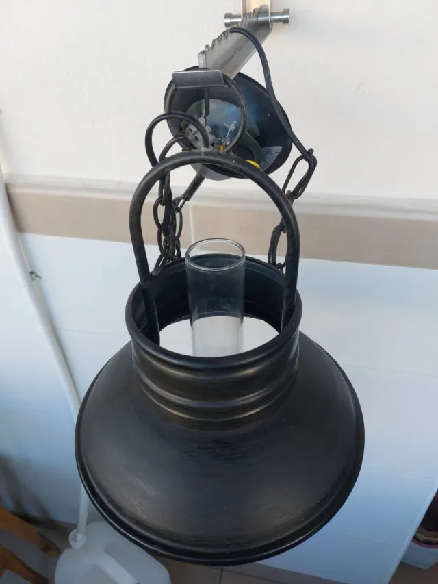 Lámpara de techo colgante metal y cristal