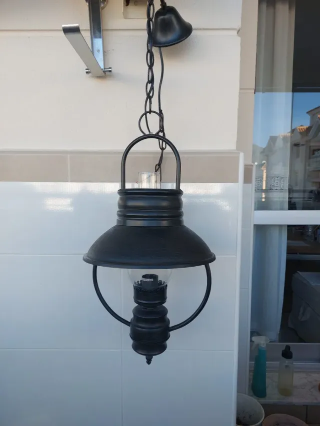 Lámpara de techo colgante metal y cristal