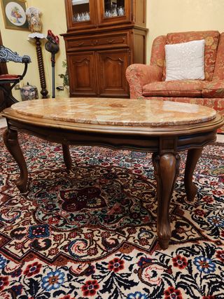 Tavolino in legno e marmo stile classico