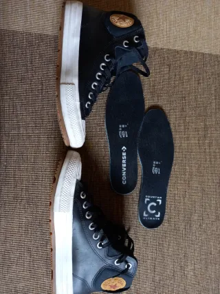 Converse All Star Cuero Negro Talla 40,5