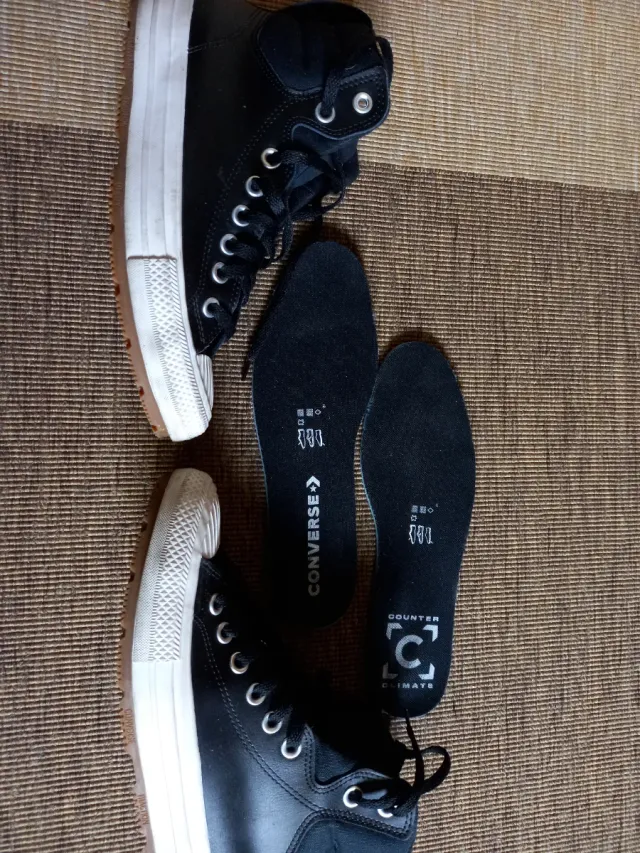 Converse All Star Cuero Negro Talla 40,5