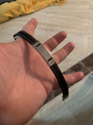 Pulsera Cuero Trenzado Calavera Acero