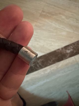 Pulsera Cuero Trenzado Calavera Acero