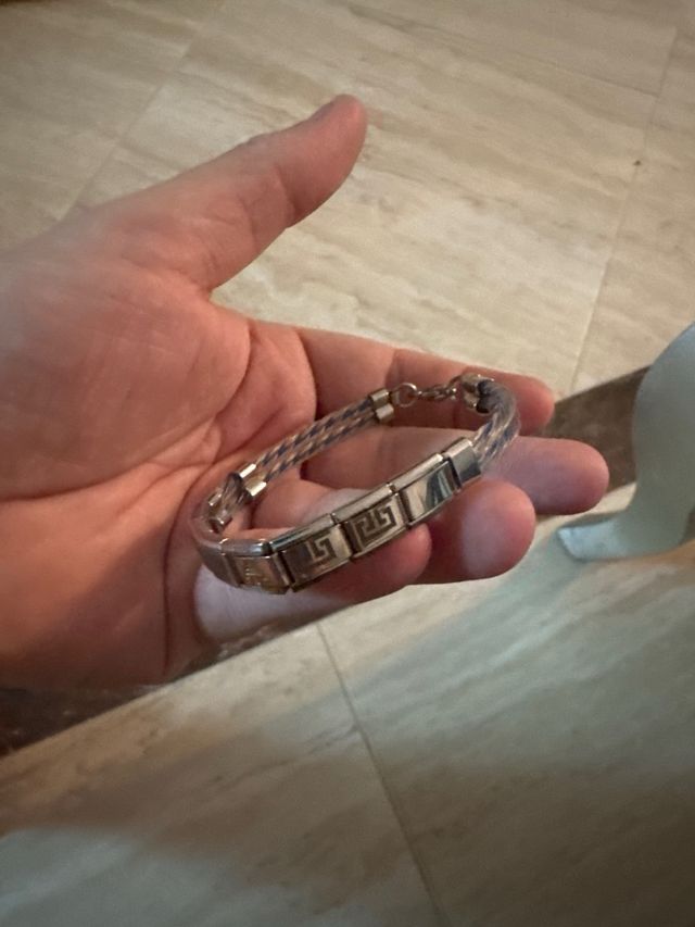 Pulsera Cuero Trenzado Calavera Acero