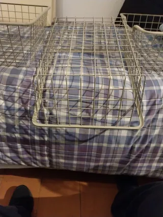 Cajas de almacenaje metálicas beige/gris