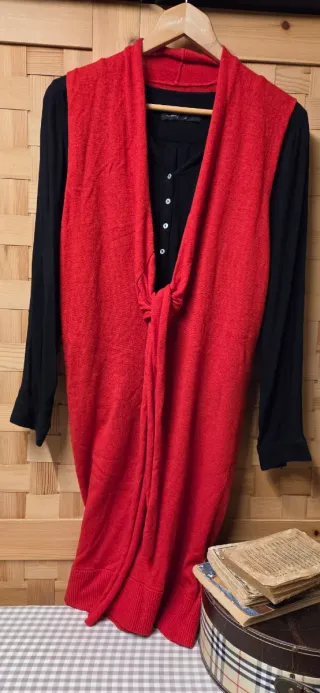 Vestido Rene Derhy Negro y Rojo