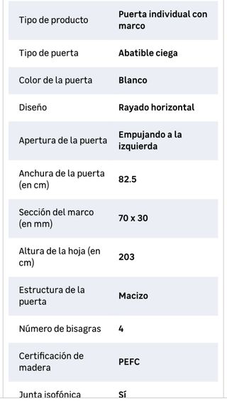 Puerta abatible ciega Lucerna Blanco izquierda