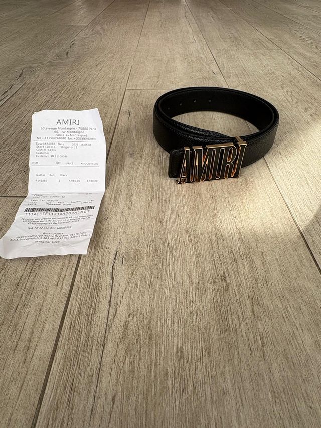 Cintura AMIRI Nero Fibbia Dorata