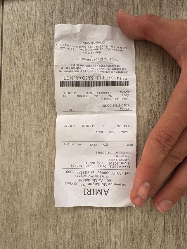 Cintura AMIRI Nero Fibbia Dorata