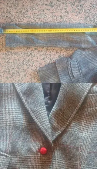 Blazer donna grigio con dettagli rossi