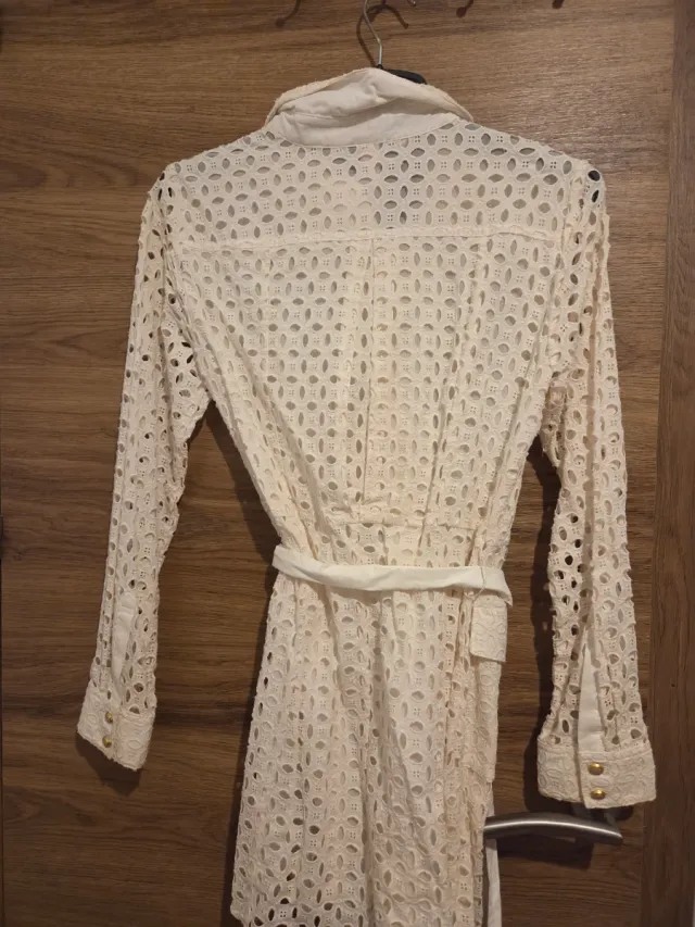 Vestido blanco Zara bordado talla S