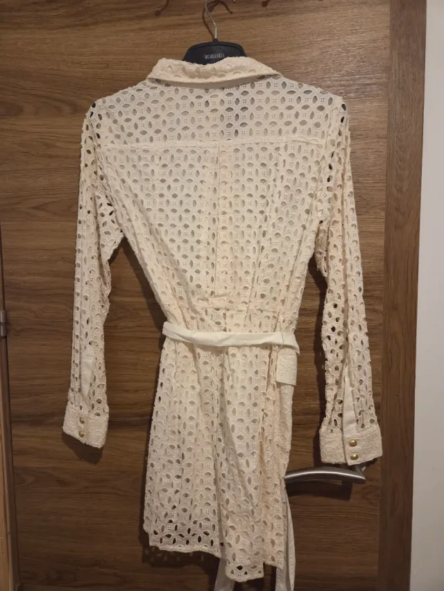 Vestido blanco Zara bordado talla S