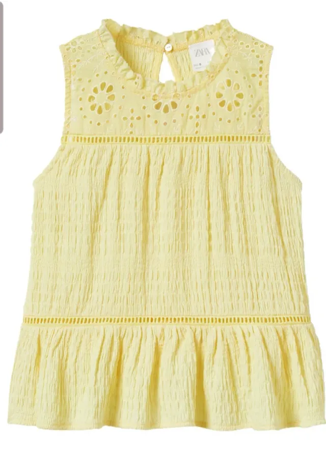Camisa Zara niña amarilla bordada