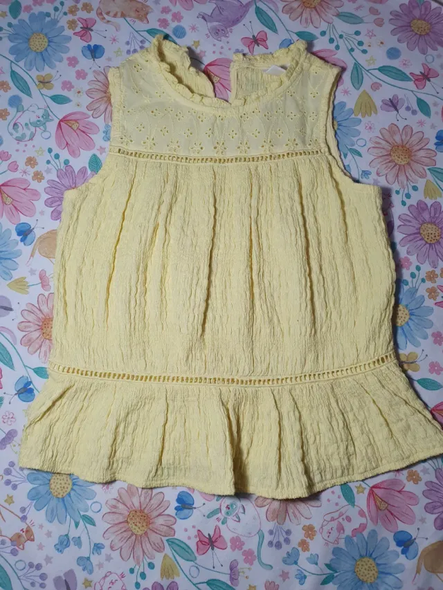 Camisa Zara niña amarilla bordada