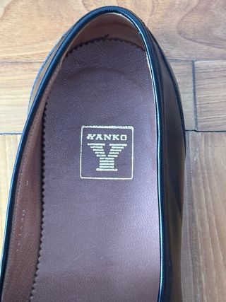 Mocasines Yanko piel negra vintage