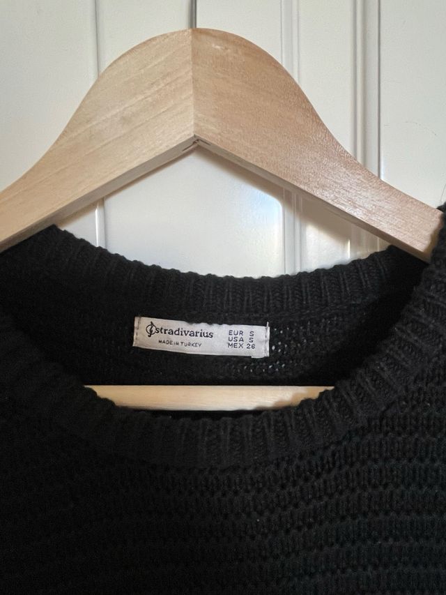 Jersey Stradivarius rayas negro, marrón y blanco