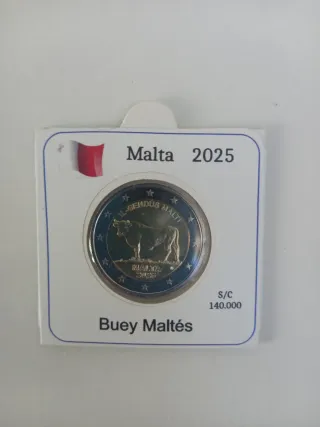 Moneda 2€ Buey Malta 2025