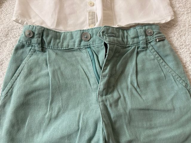 Conjunto Lino Niño T4-5 Camisa Blanca y Pantalón V